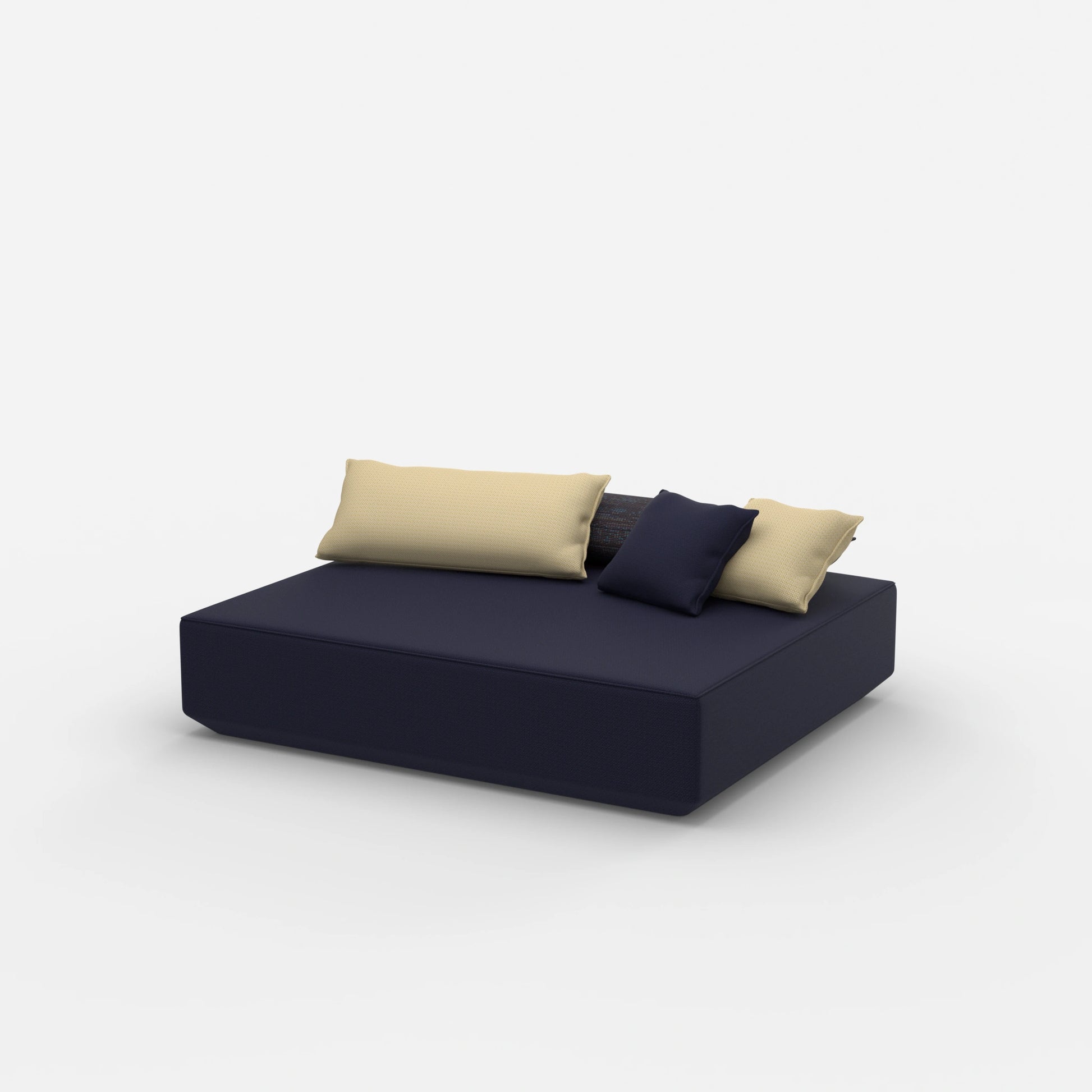 Großes Sitzpouf Modul von der Seite