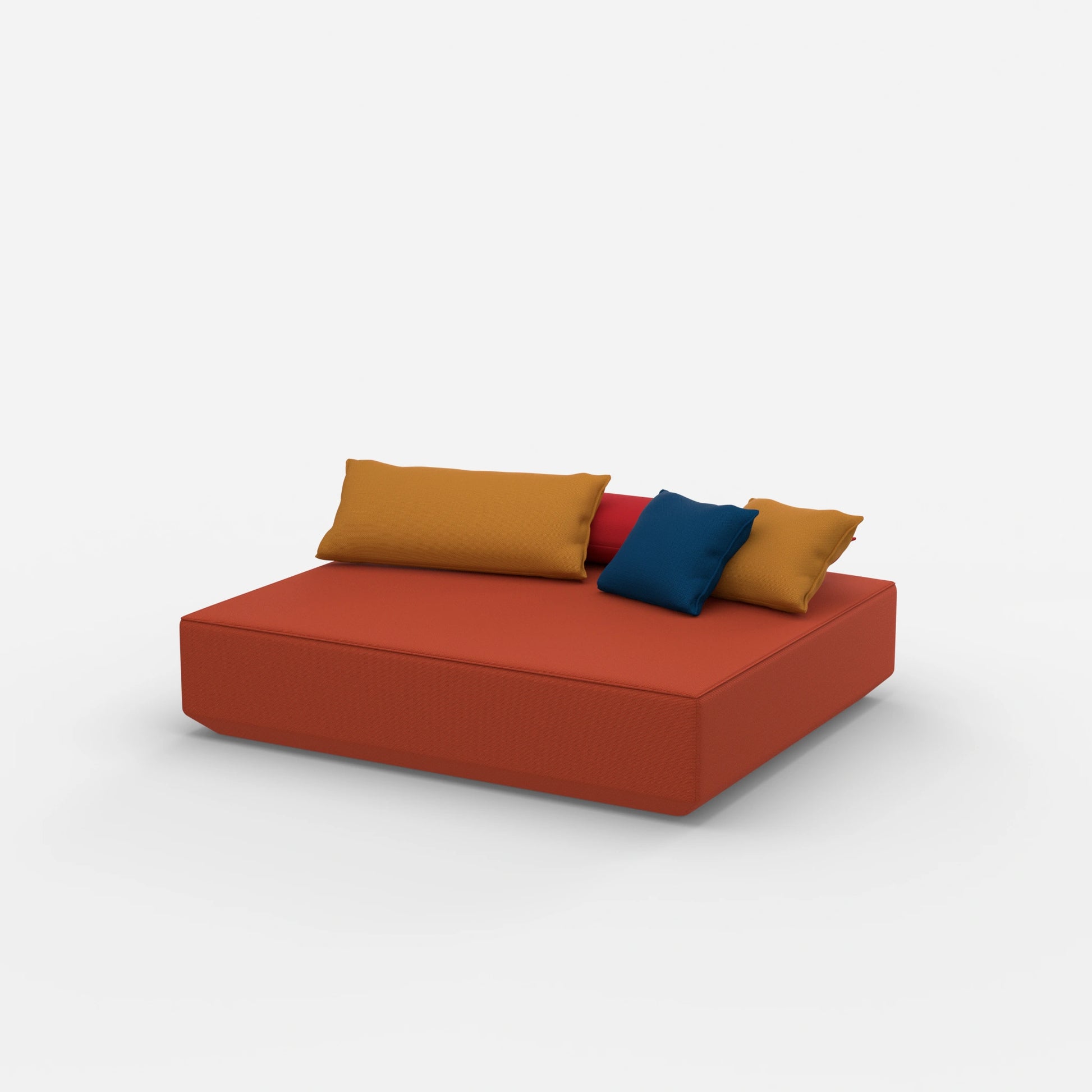 Großes Sitzpouf Modul von der Seite