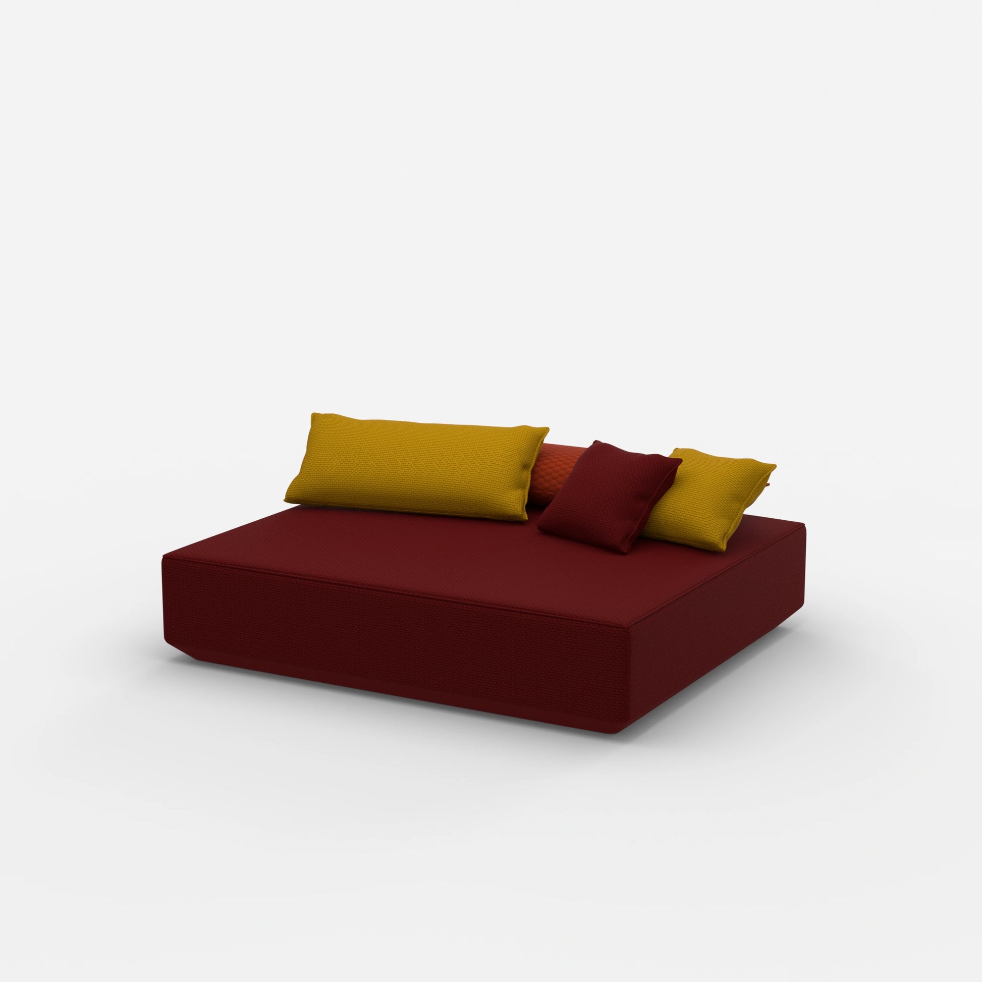 Großes Sitzpouf Modul von der Seite