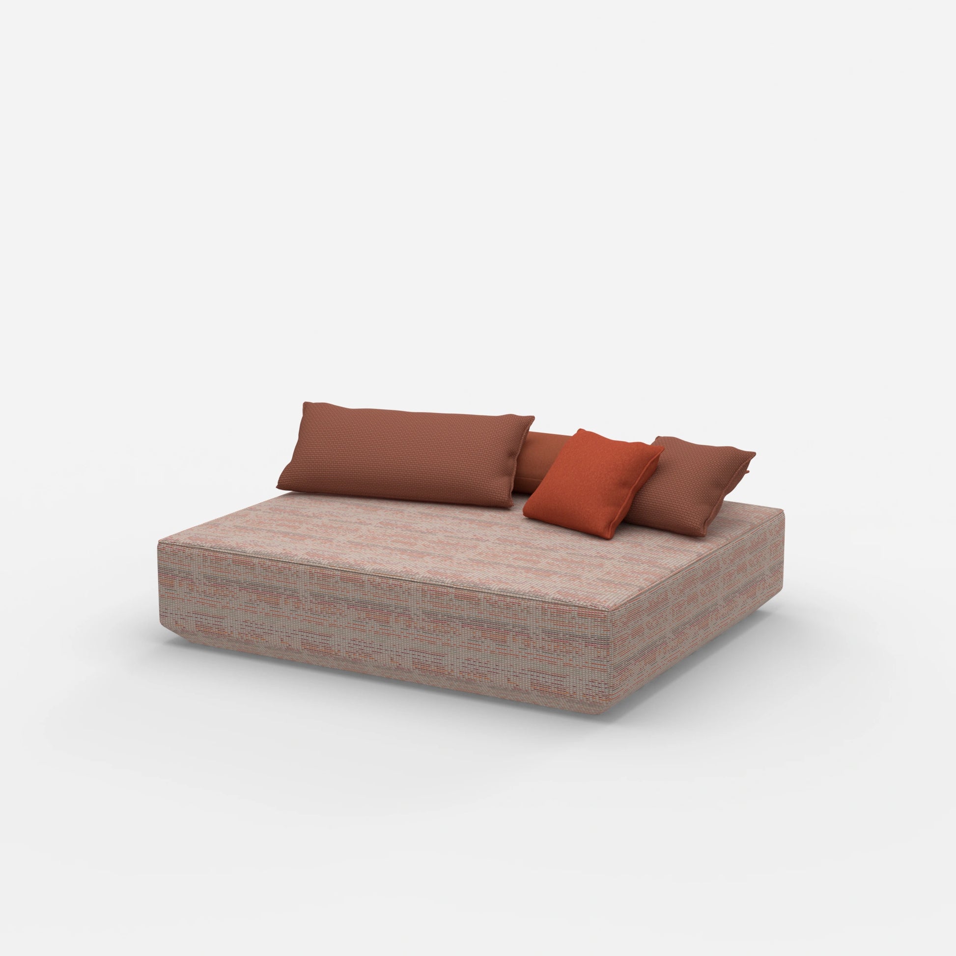 Großes Sitzpouf Modul von der Seite
