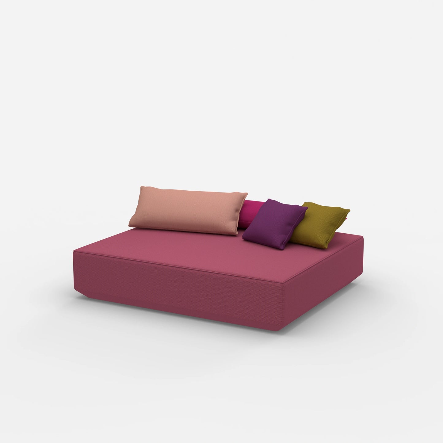 Großes Sitzpouf Modul von der Seite
