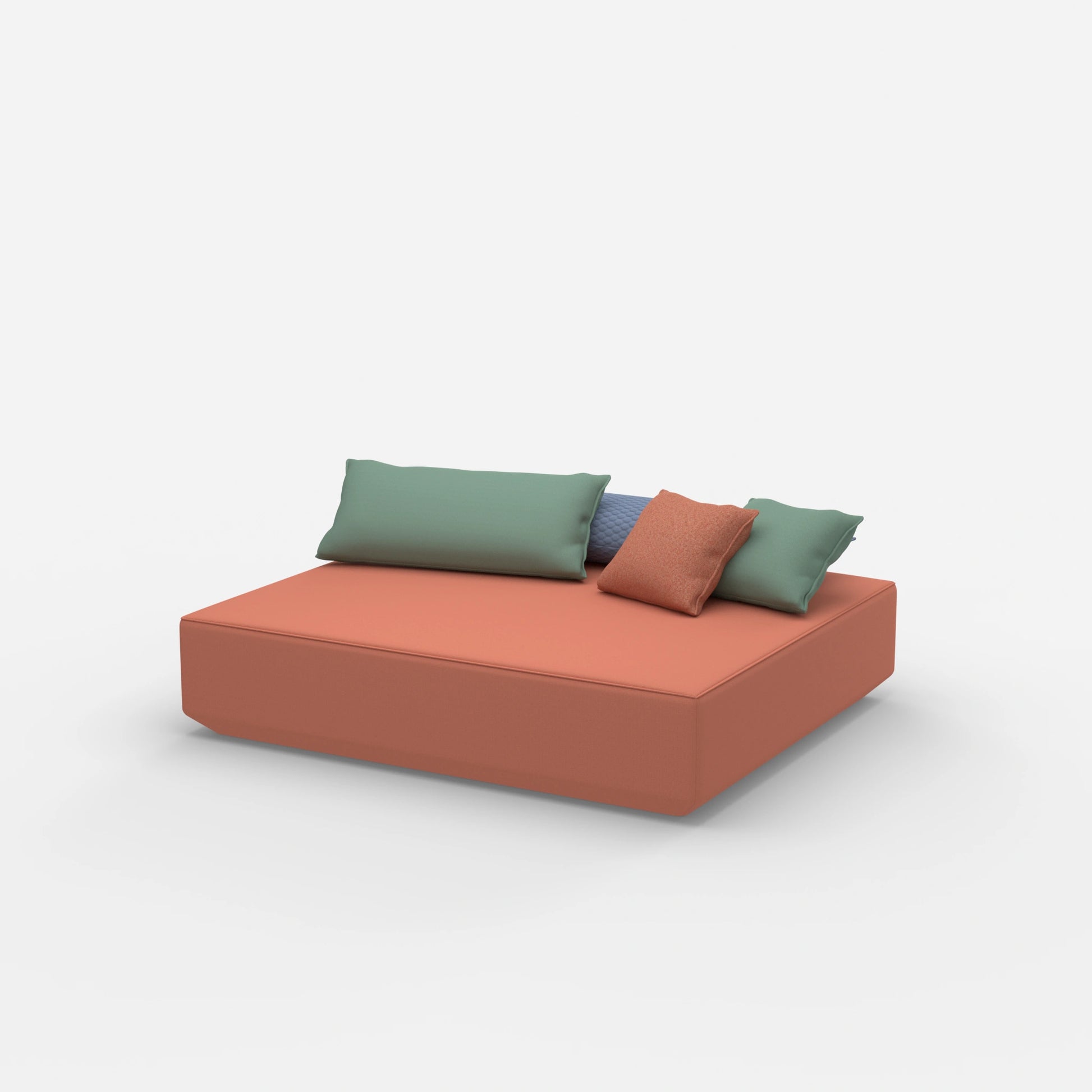 Großes Sitzpouf Modul von der Seite