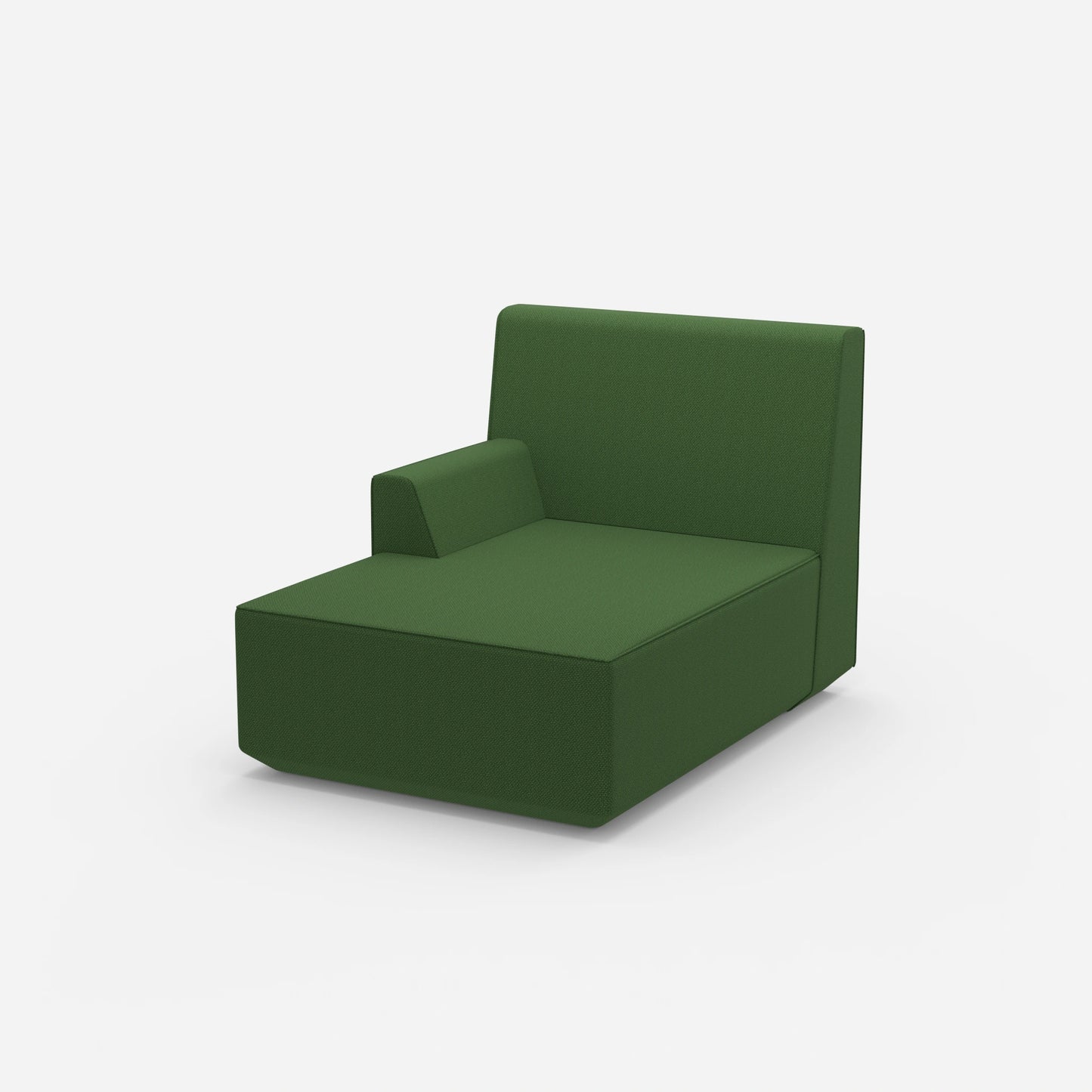 Grüne Recamiere 100 cm breit von der Seite