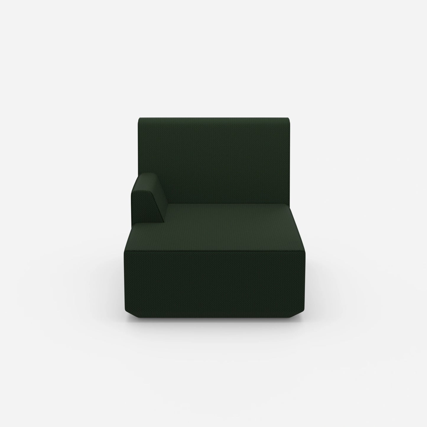 Grüne Recamiere 100 cm breit von vorne