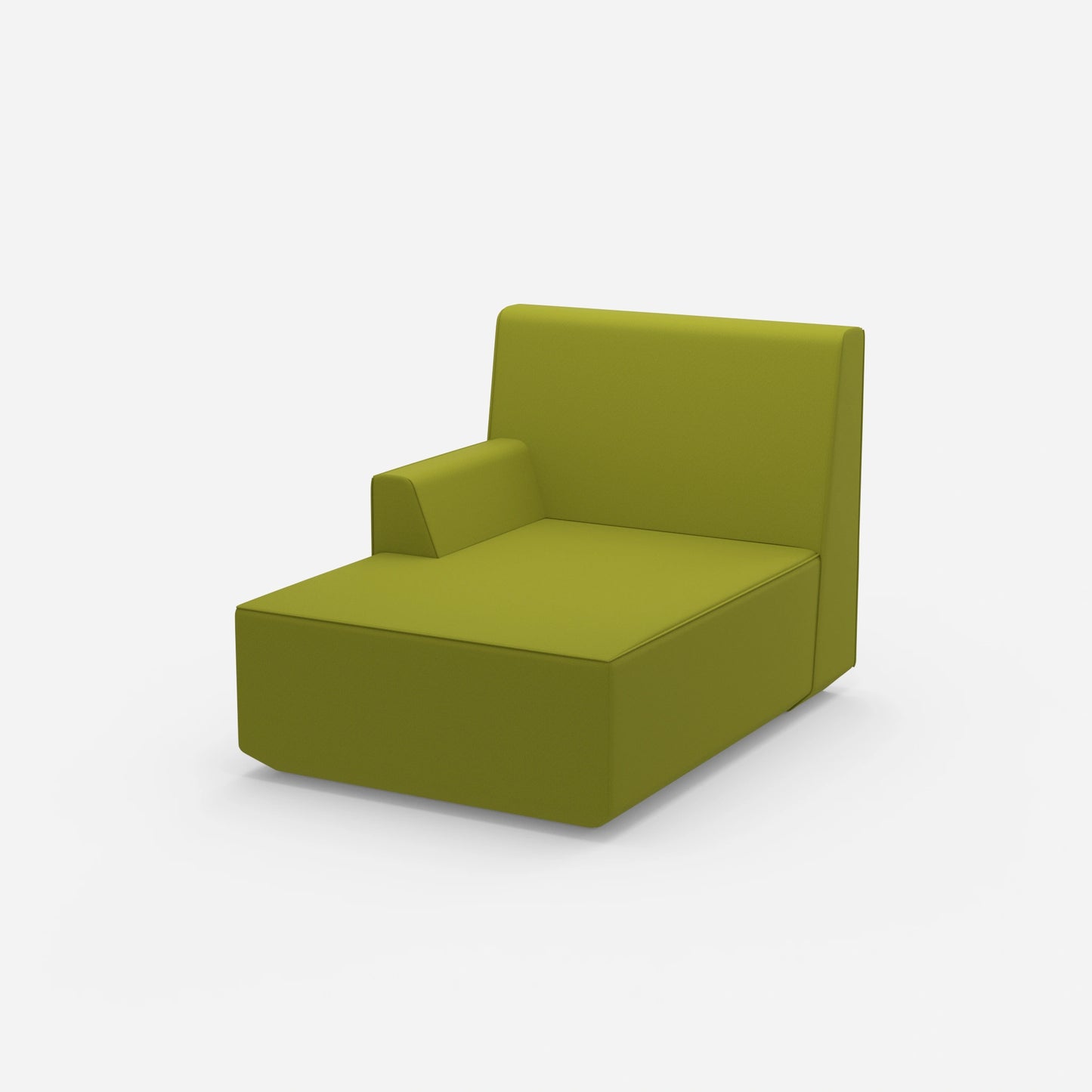 Grüne Recamiere 100 cm breit von der Seite