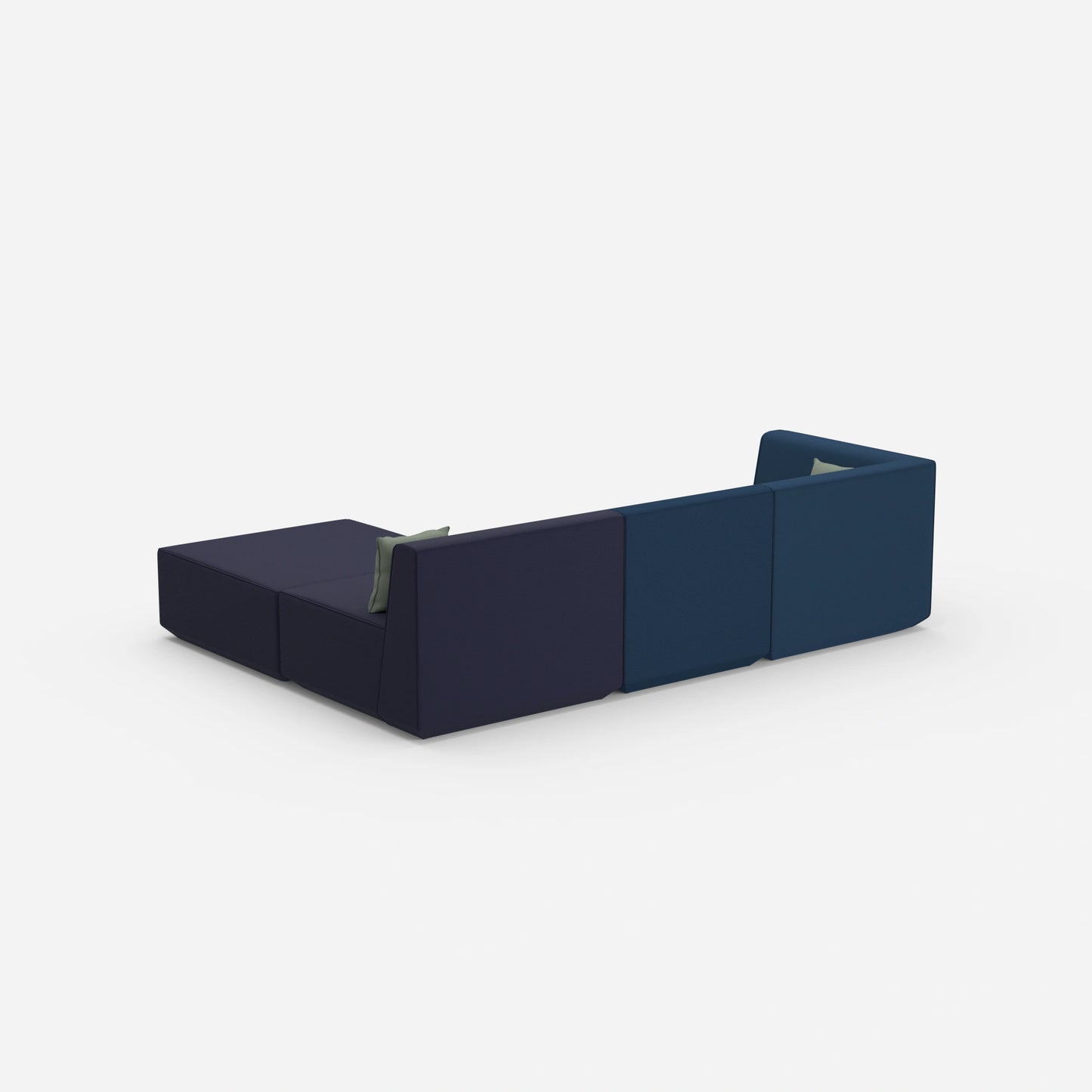 Hochwertiges modulares Ecksofa von hinten