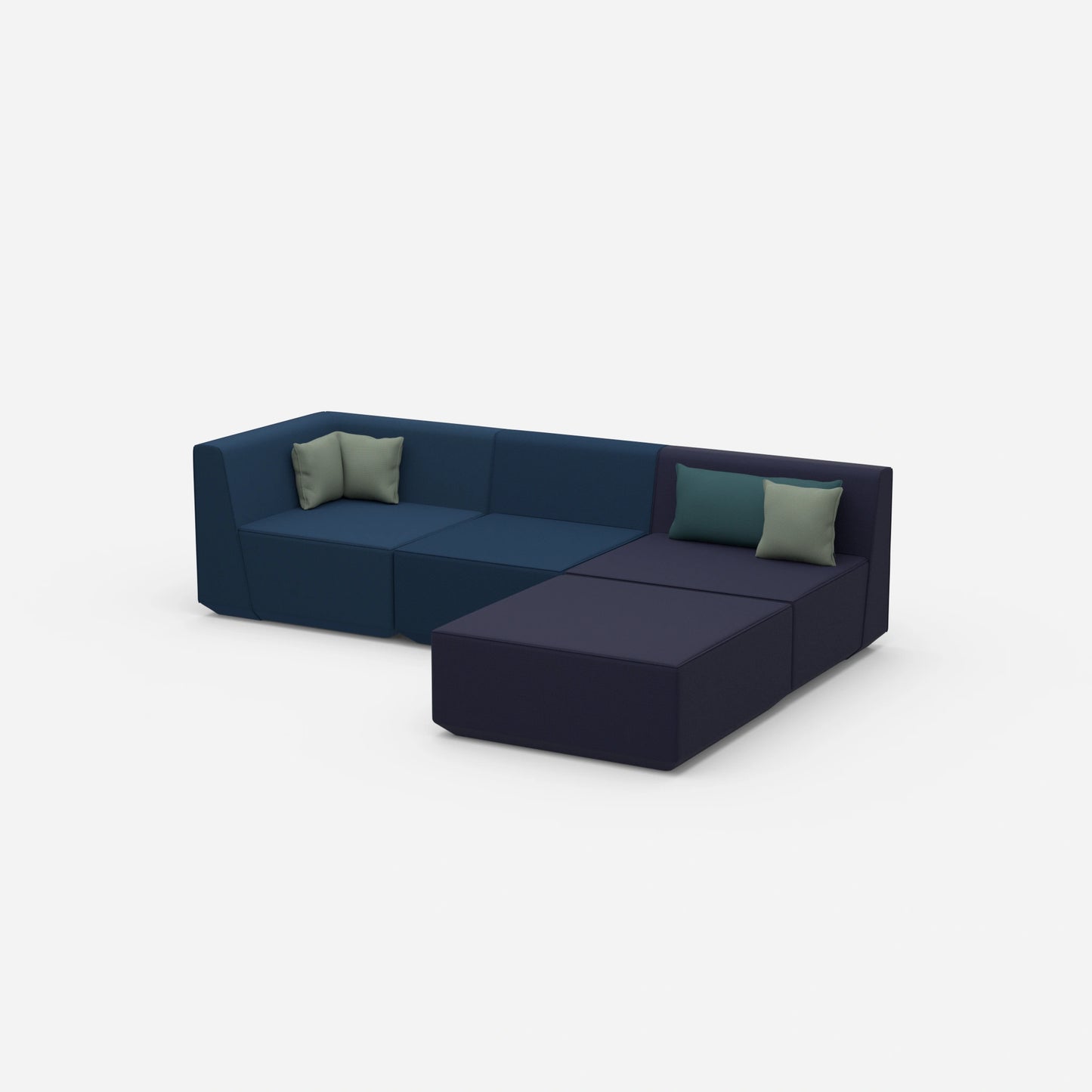 Hochwertiges modulares Ecksofa von der Seite