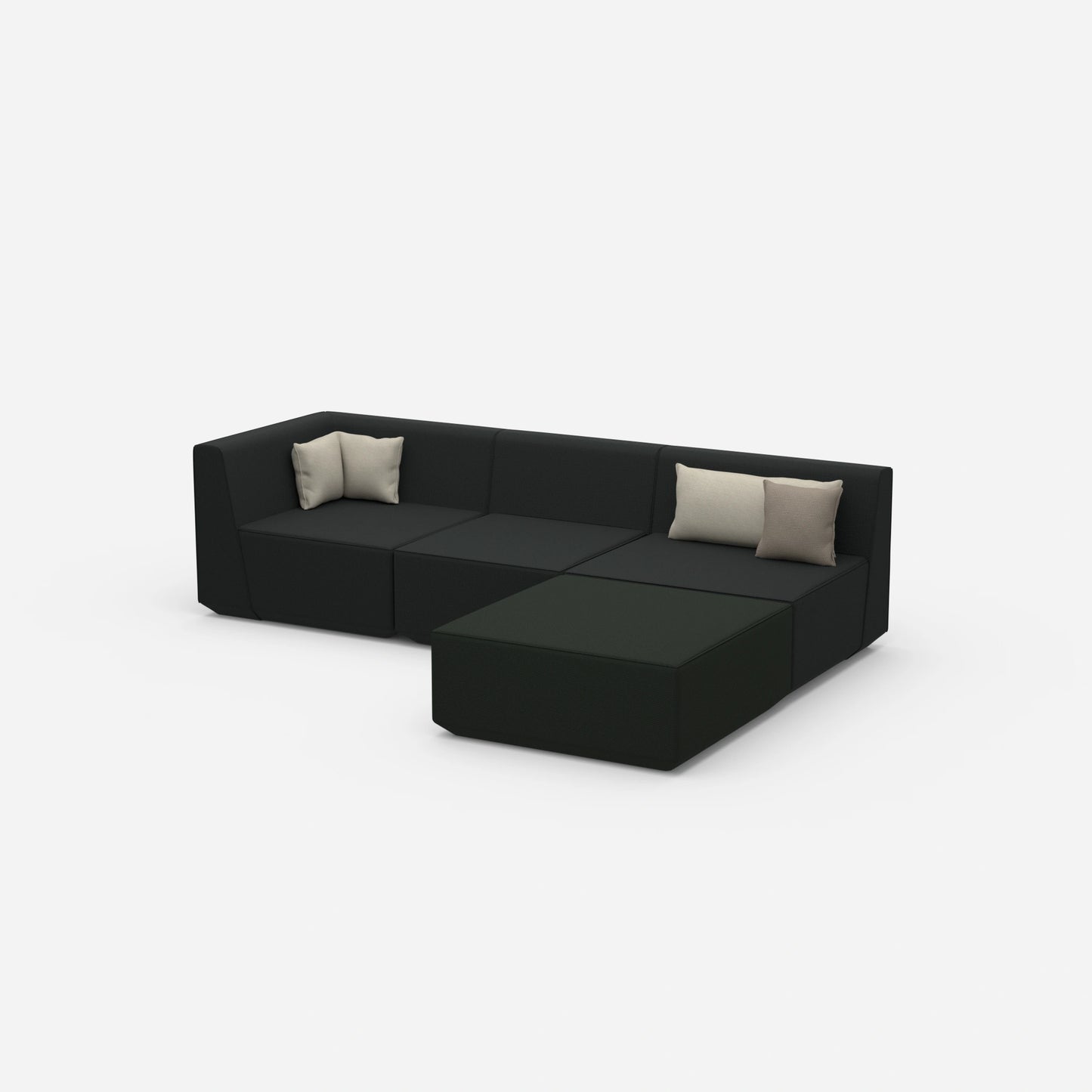 Hochwertiges modulares Ecksofa von der Seite