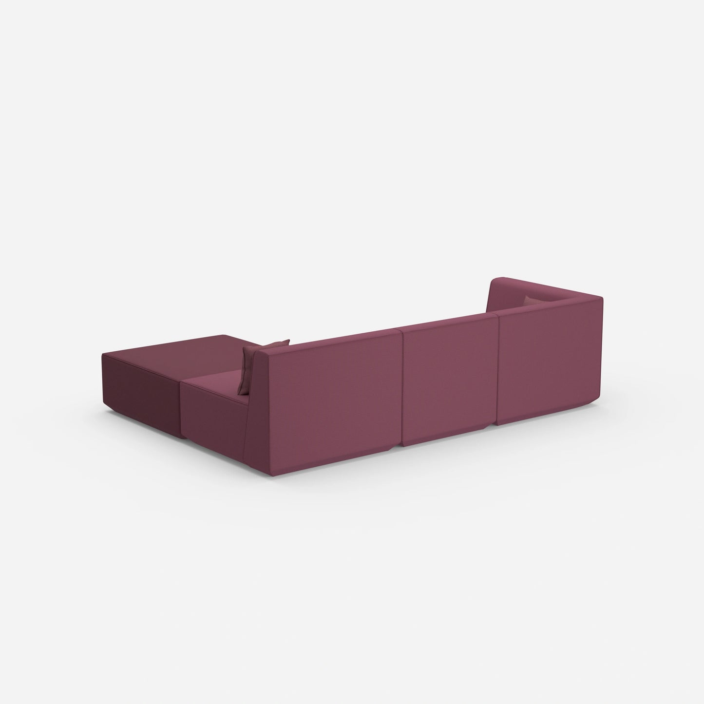 Hochwertiges modulares Ecksofa von hinten