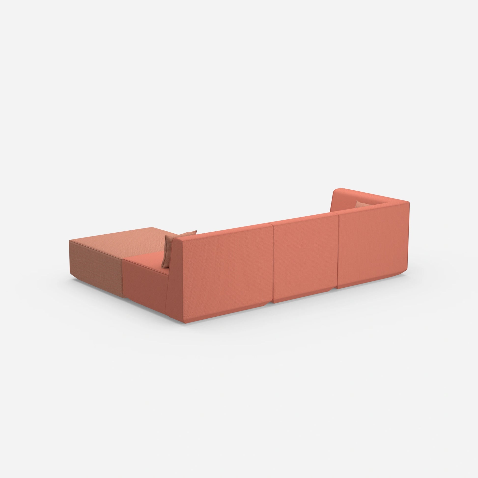 Hochwertiges modulares Ecksofa von hinten