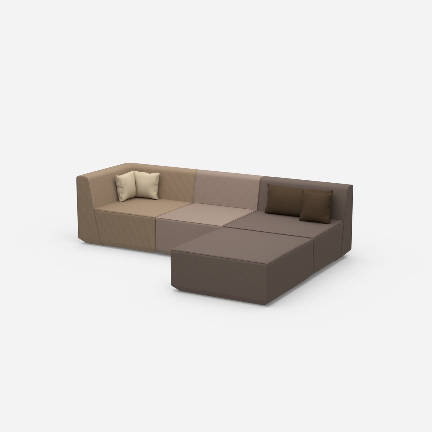 Hochwertiges modulares Ecksofa von der Seite