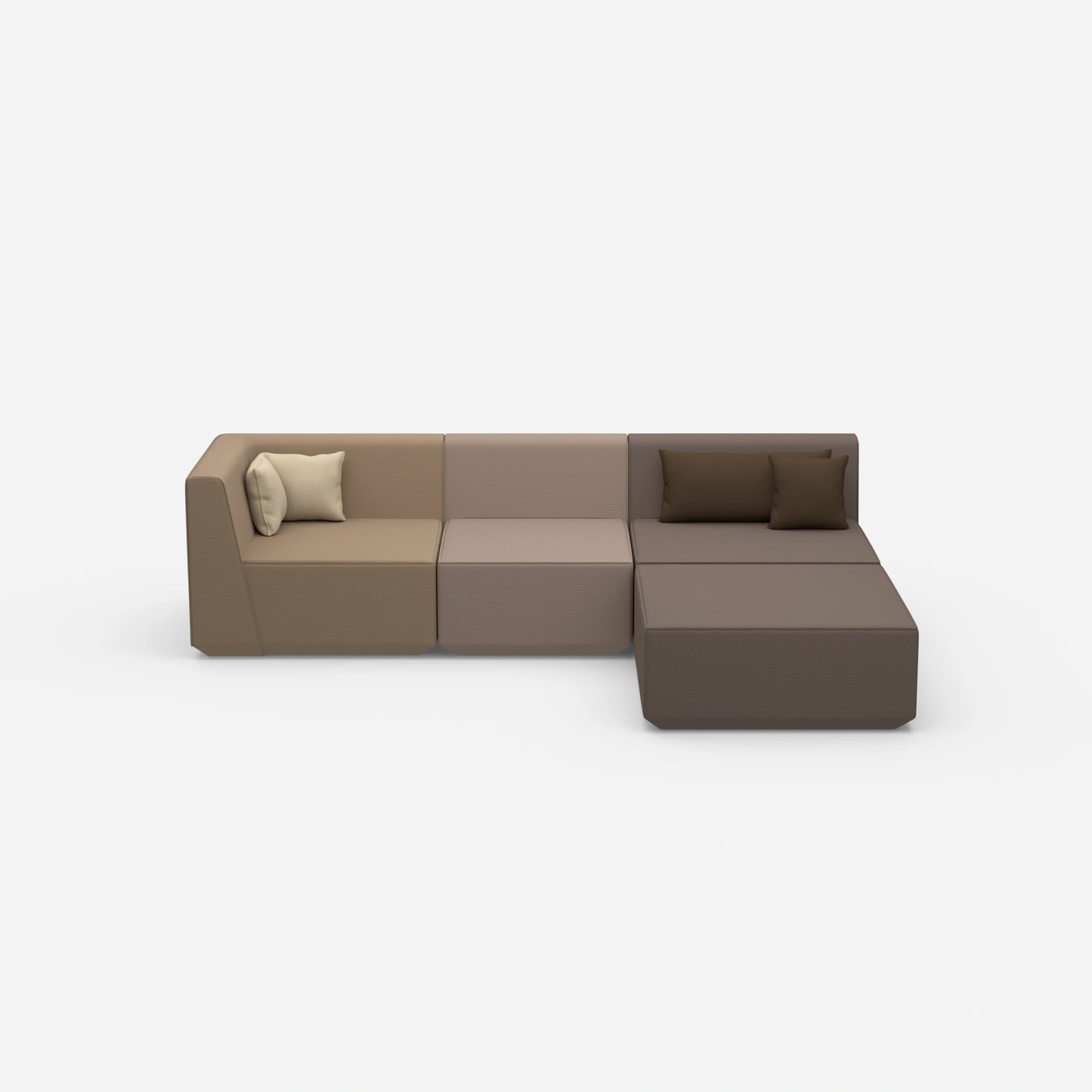 Hochwertiges modulares Ecksofa von vorne