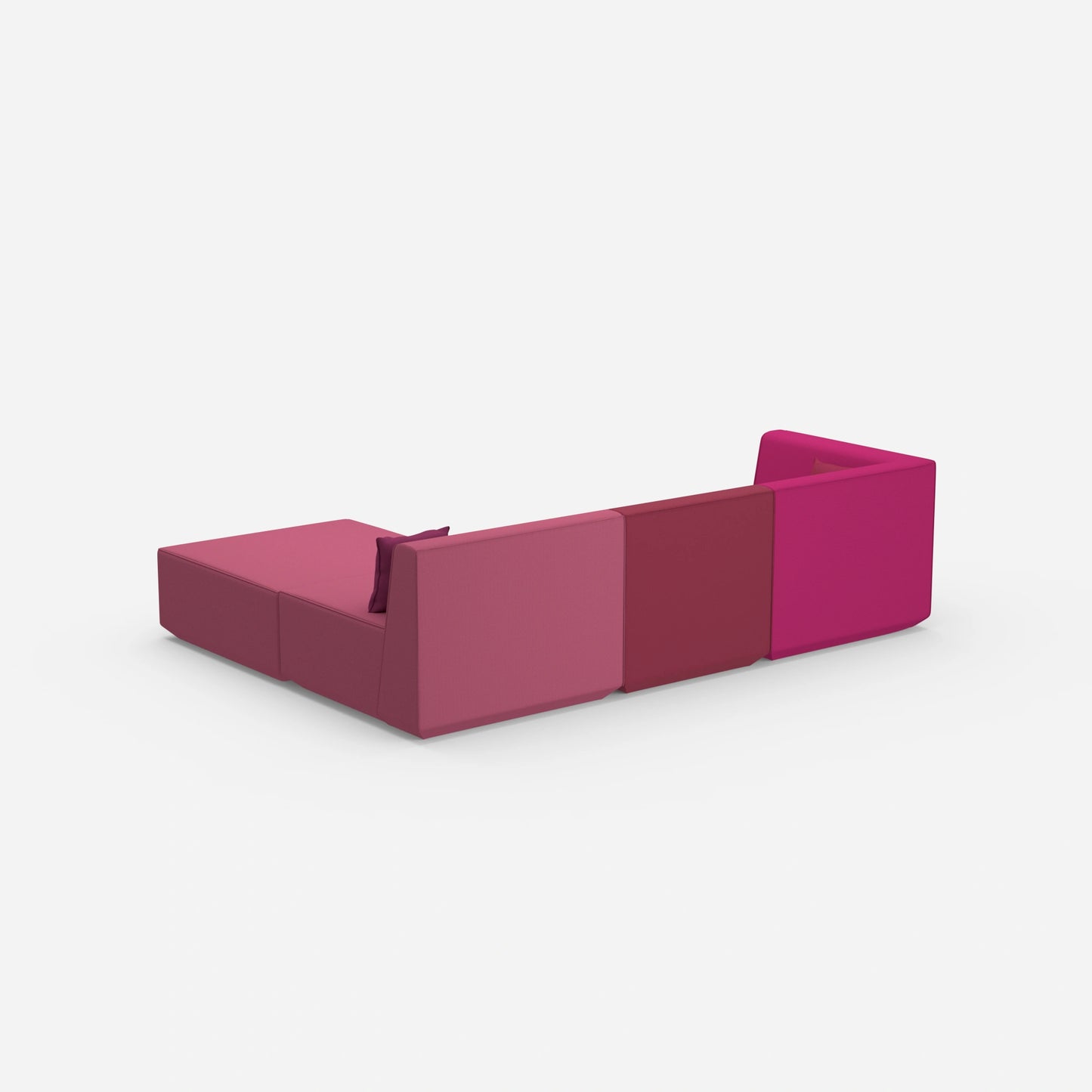 Hochwertiges modulares Ecksofa von hinten