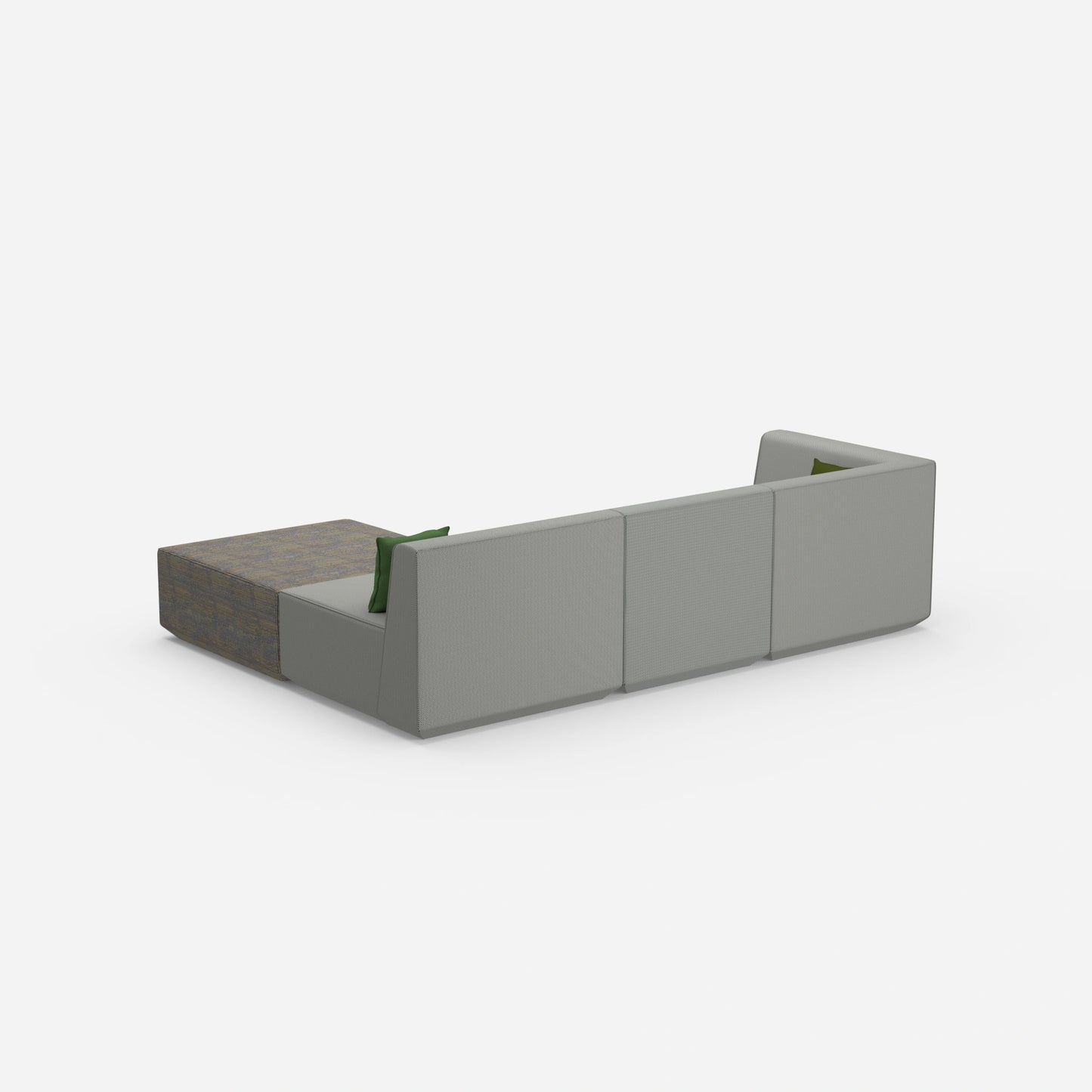 Hochwertiges modulares Ecksofa von hinten