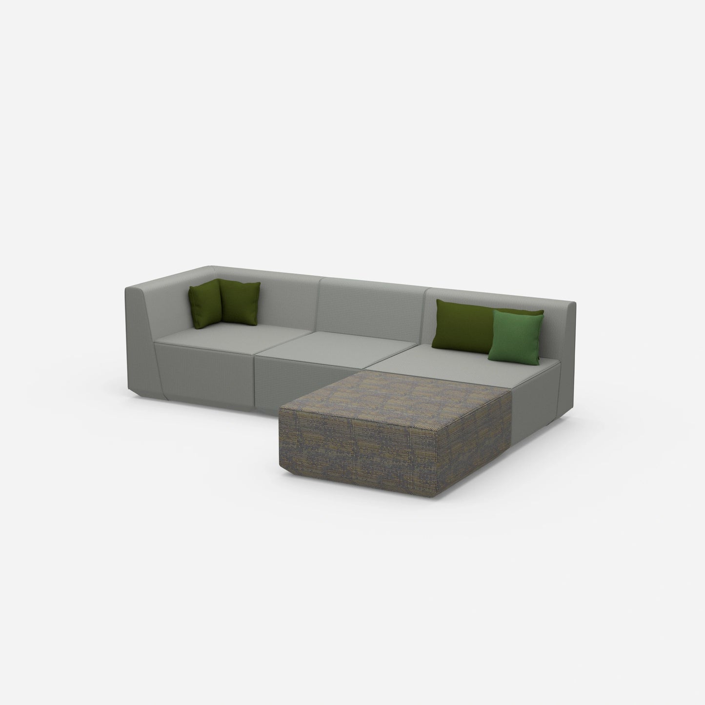 Hochwertiges modulares Ecksofa von der Seite