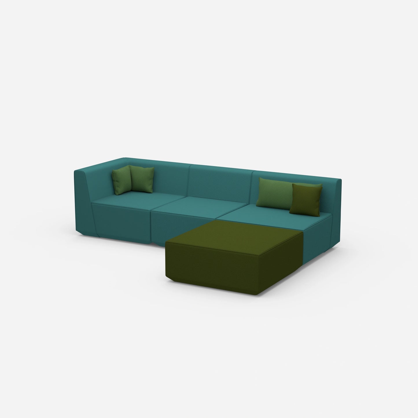 Hochwertiges modulares Ecksofa von der Seite