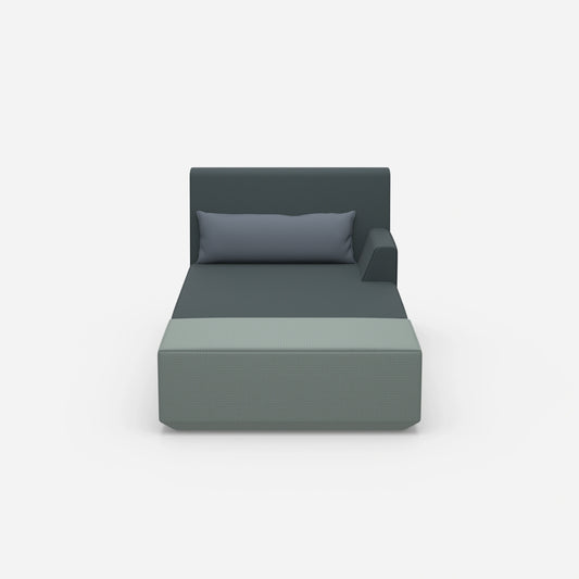 Moderne Recamiere zum Schlafen 120 cm breit von vorne