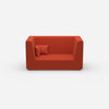 Modernes Zweisitzer Sofa mit hohem Rücken von vorne