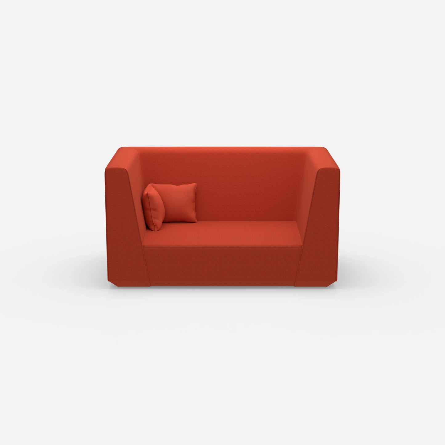 Modernes Zweisitzer Sofa mit hohem Rücken von vorne