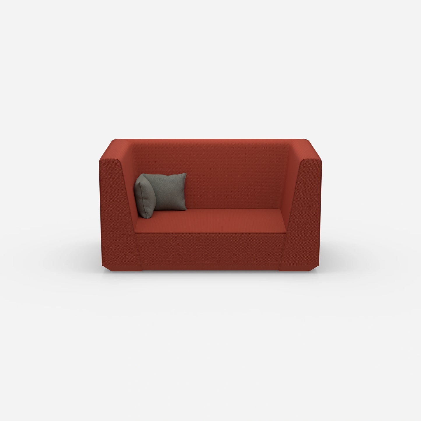 Modernes Zweisitzer Sofa mit hohem Rücken von vorne
