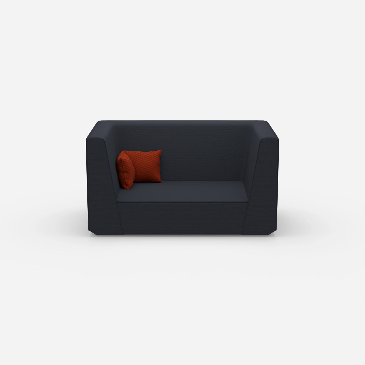 Modernes Zweisitzer Sofa mit hohem Rücken von vorne