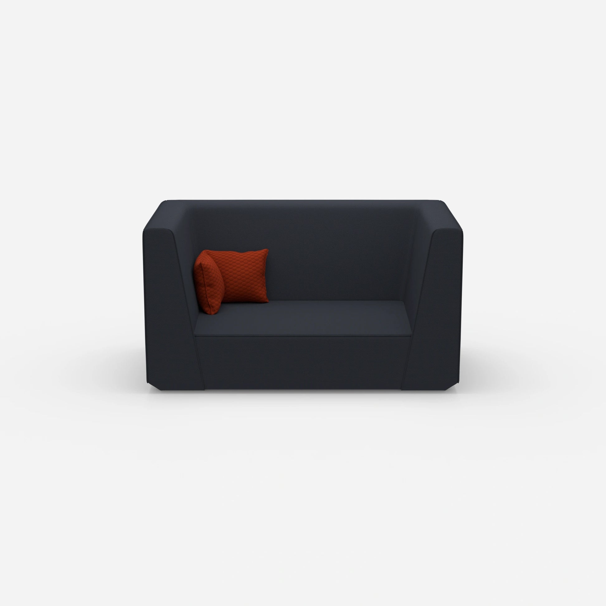 Modernes Zweisitzer Sofa mit hohem Rücken von vorne