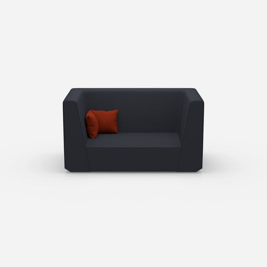 Modernes Zweisitzer Sofa mit hohem Rücken von vorne