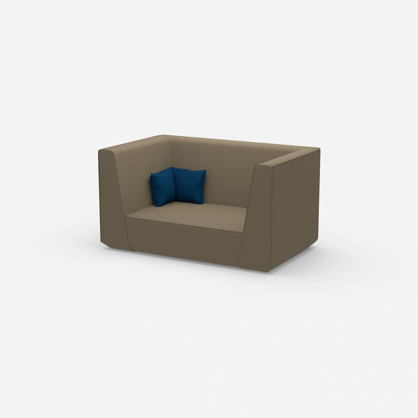 Modernes Zweisitzer Sofa mit hohem Rücken von der Seite