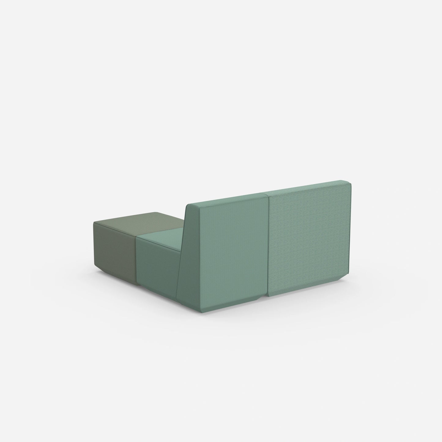 Modulare Eckcouch 140 cm breit von hinten