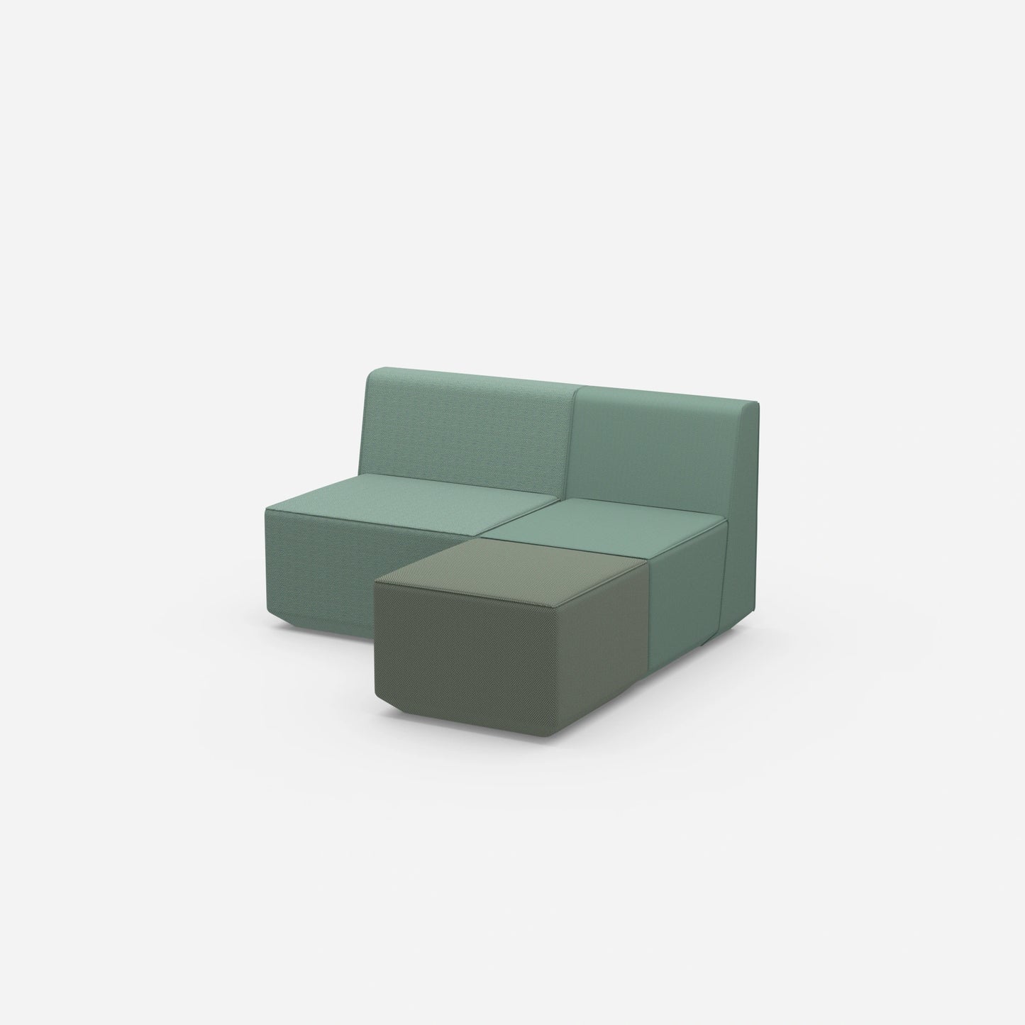 Modulare Eckcouch 140 cm breit von der Seite