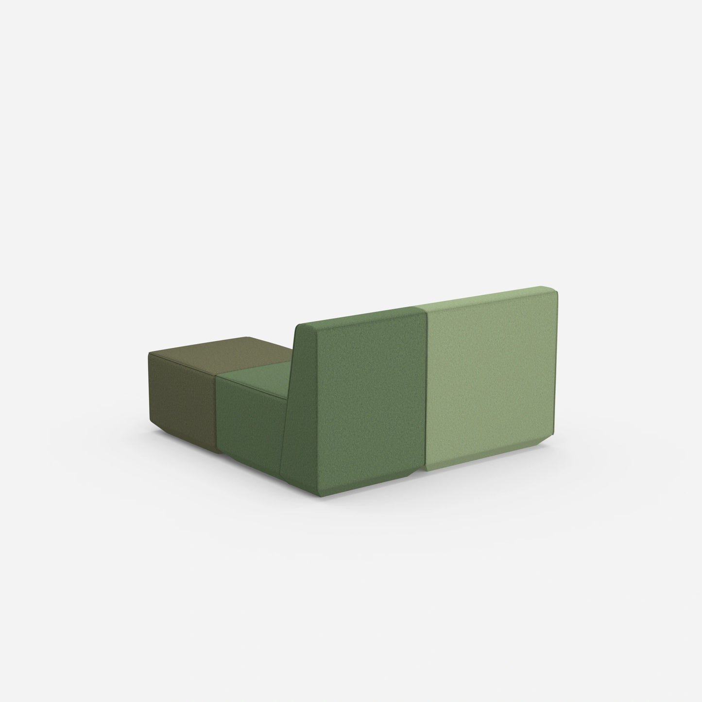 Modulare Eckcouch 140 cm breit von hinten