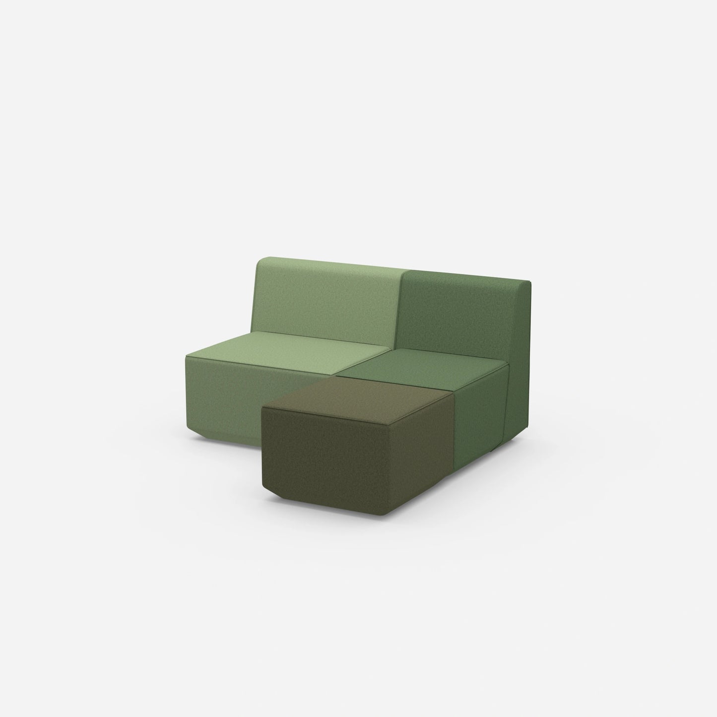 Modulare Eckcouch 140 cm breit von der Seite