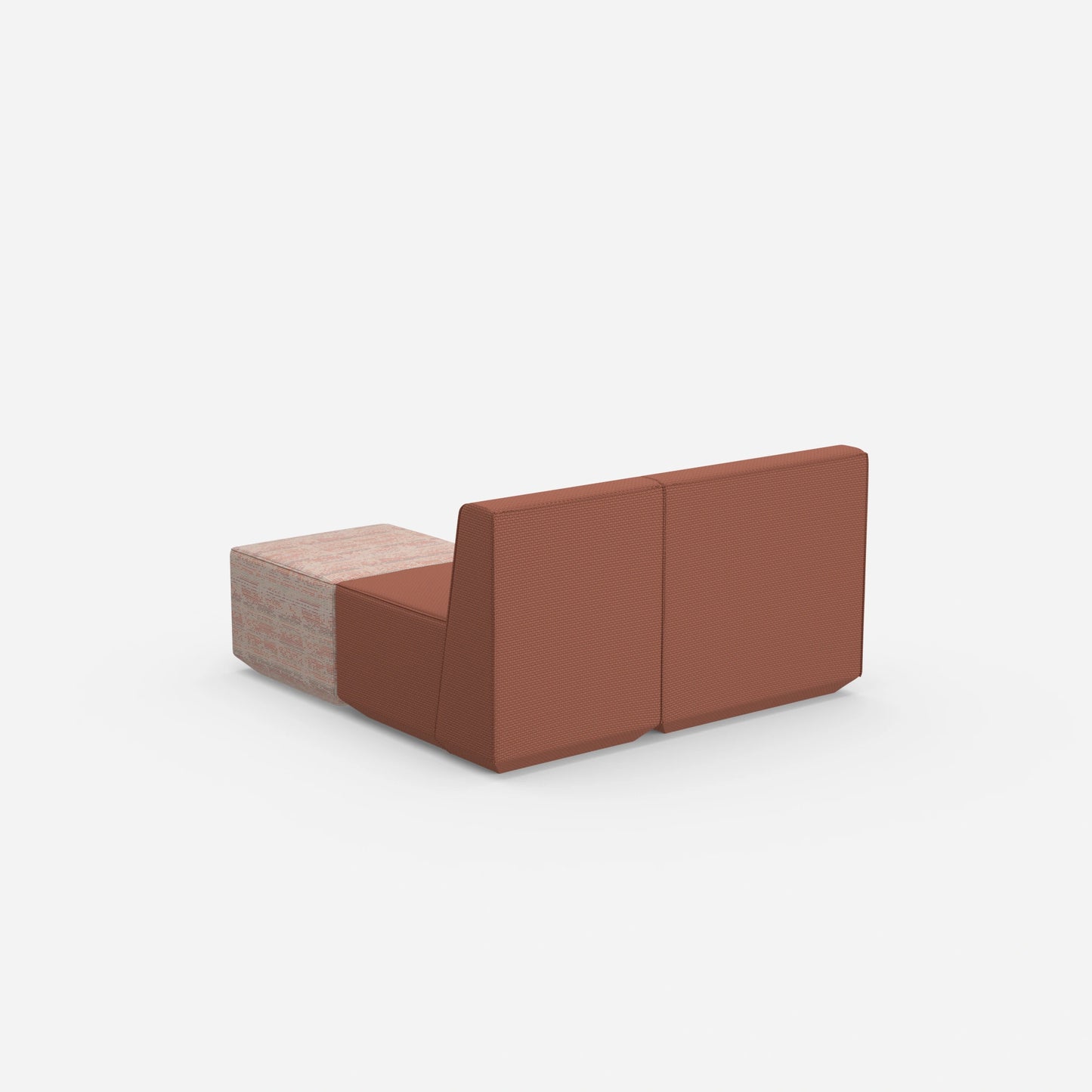 Modulare Eckcouch 140 cm breit von hinten
