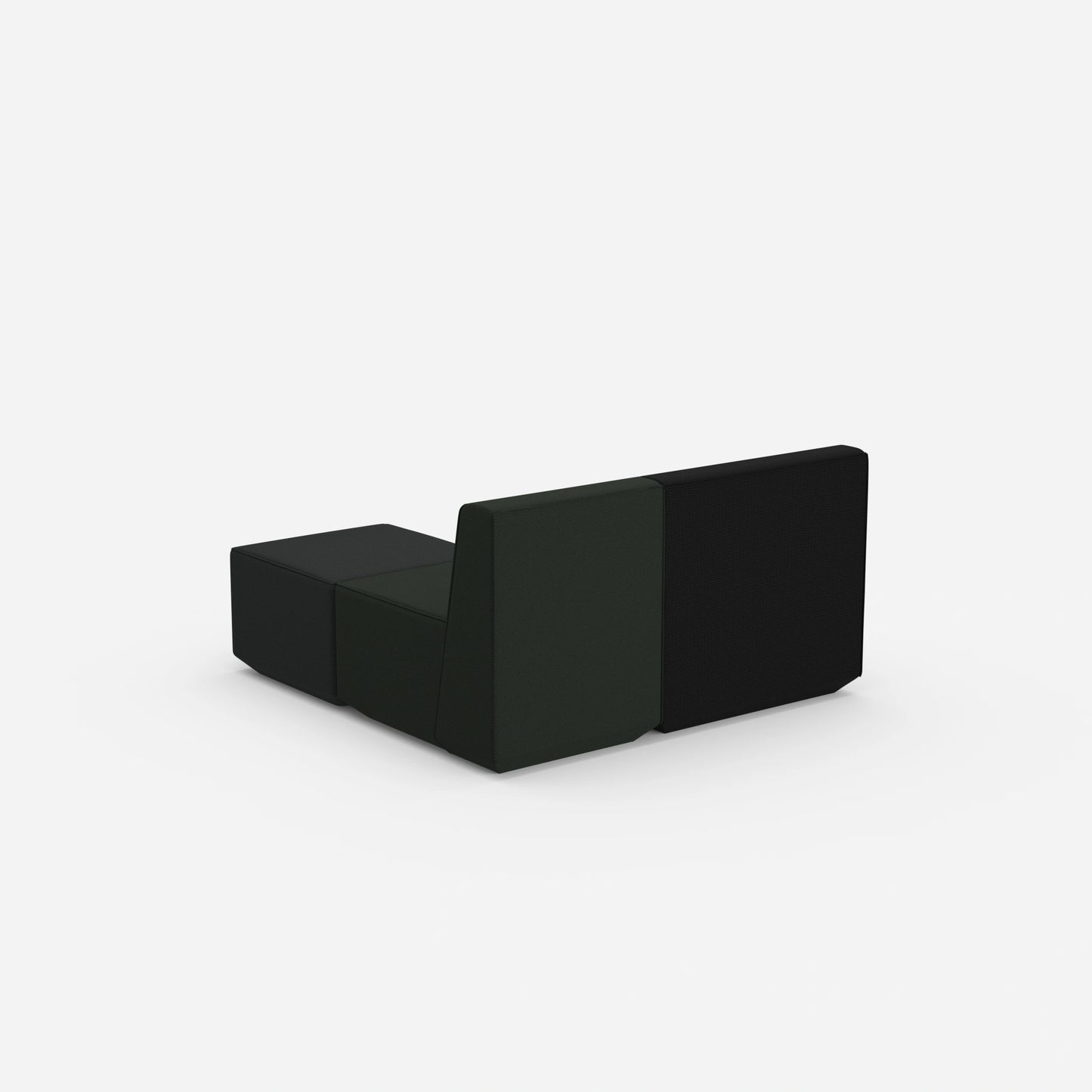 Modulare Eckcouch 140 cm breit von hinten