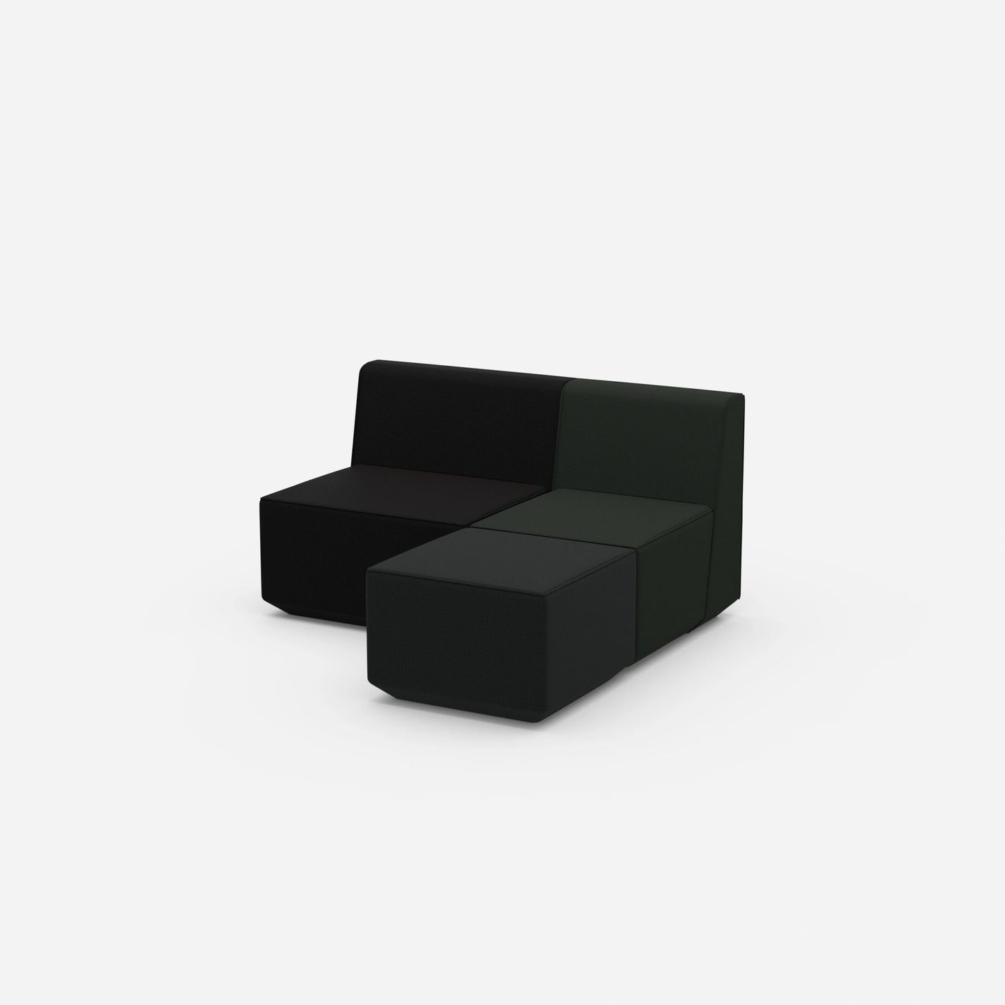 Modulare Eckcouch 140 cm breit von der Seite