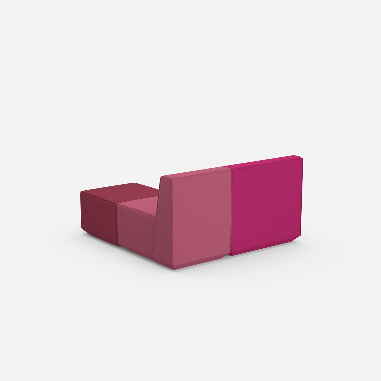 Modulare Eckcouch 140 cm breit von hinten