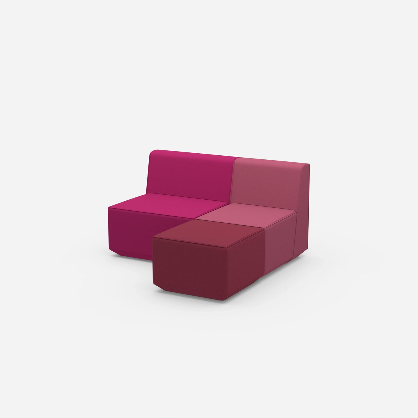 Modulare Eckcouch 140 cm breit von der Seite