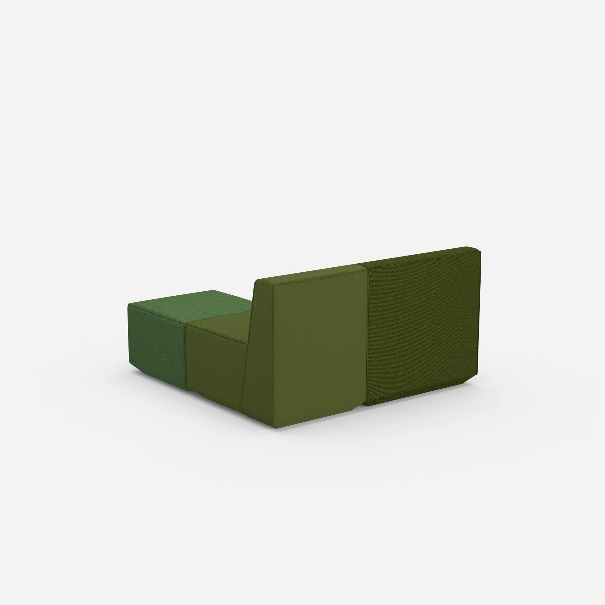 Modulare Eckcouch 140 cm breit von hinten