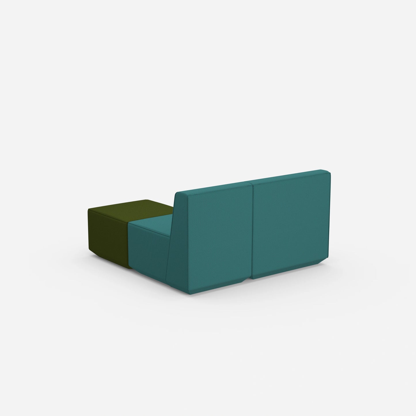 Modulare Eckcouch 140 cm breit von hinten