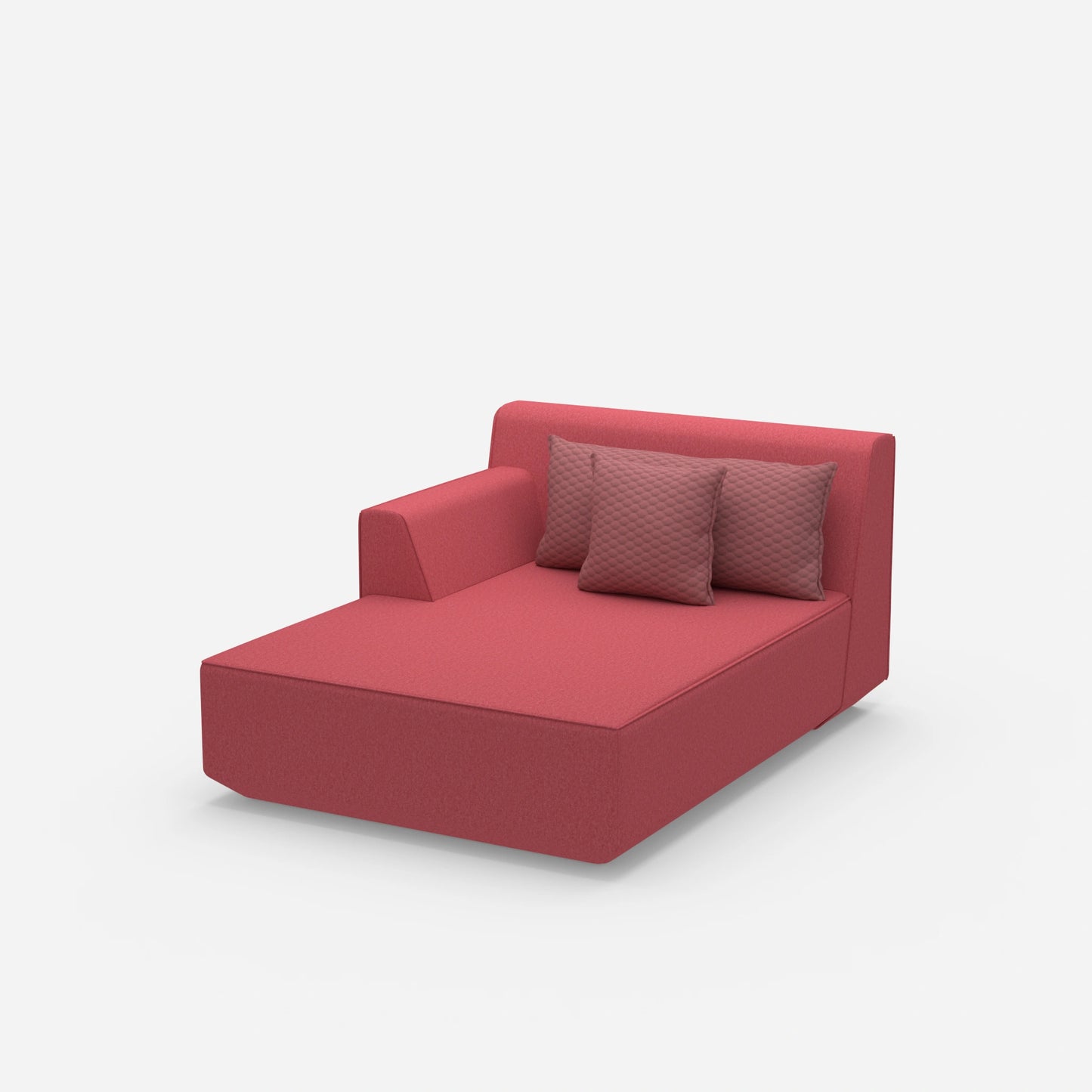 Modulare Recamiere in Rosa von der Seite