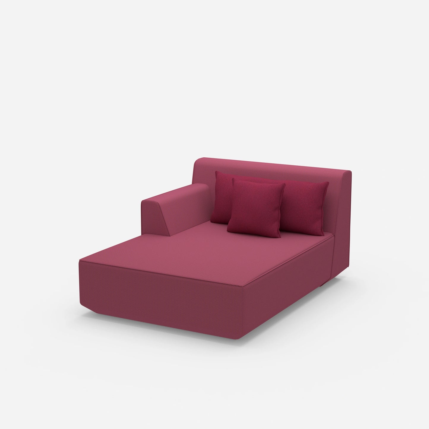 Modulare Recamiere in Rosa von der Seite