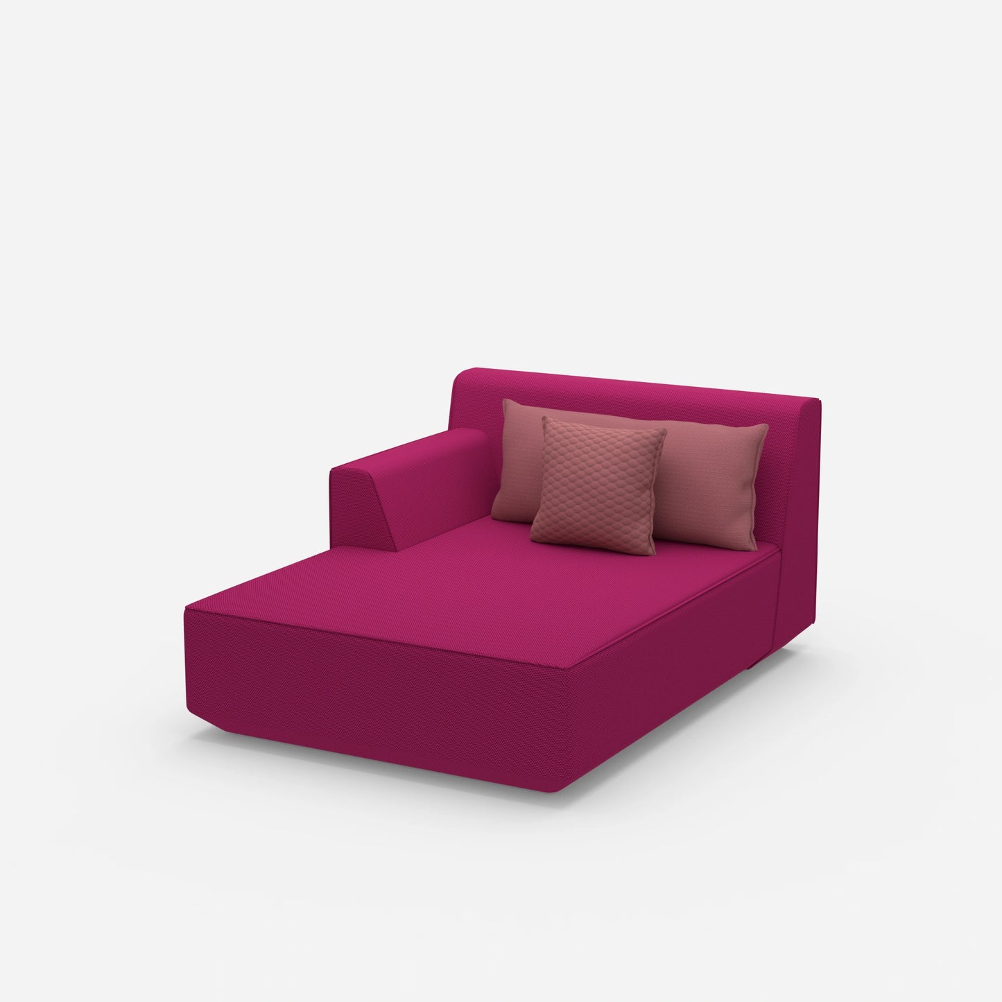 Modulare Recamiere in Rosa von der Seite