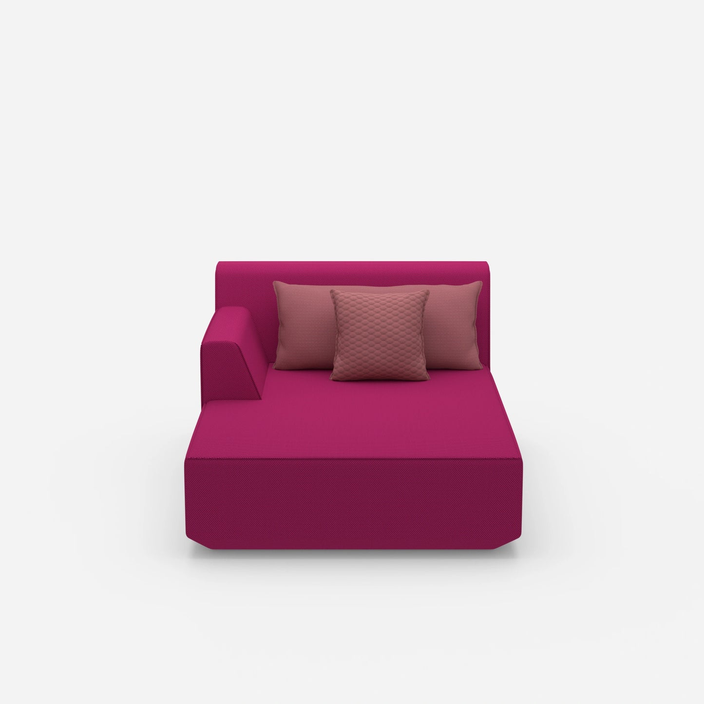 Modulare Recamiere in Rosa von vorne