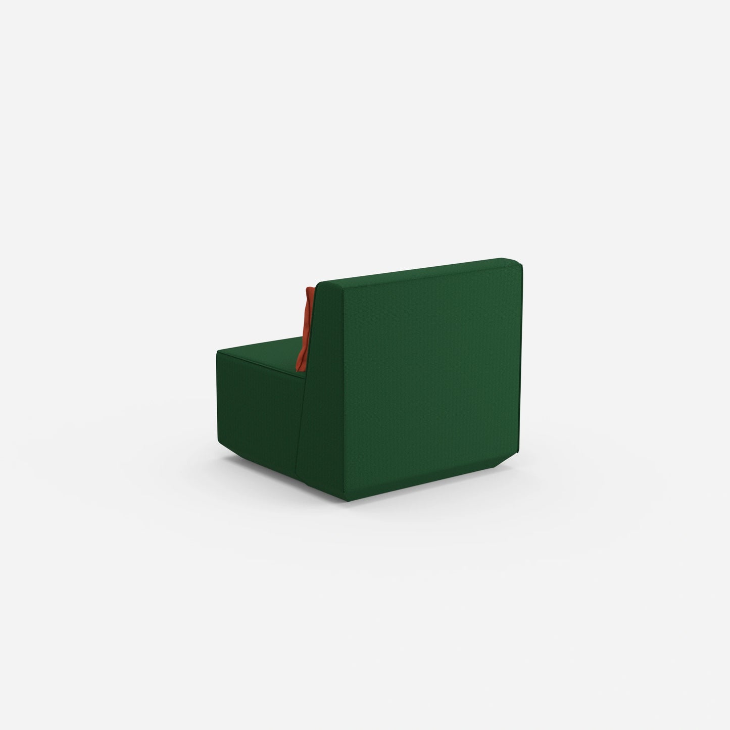 Modularer Polstersessel in Grün von hinten