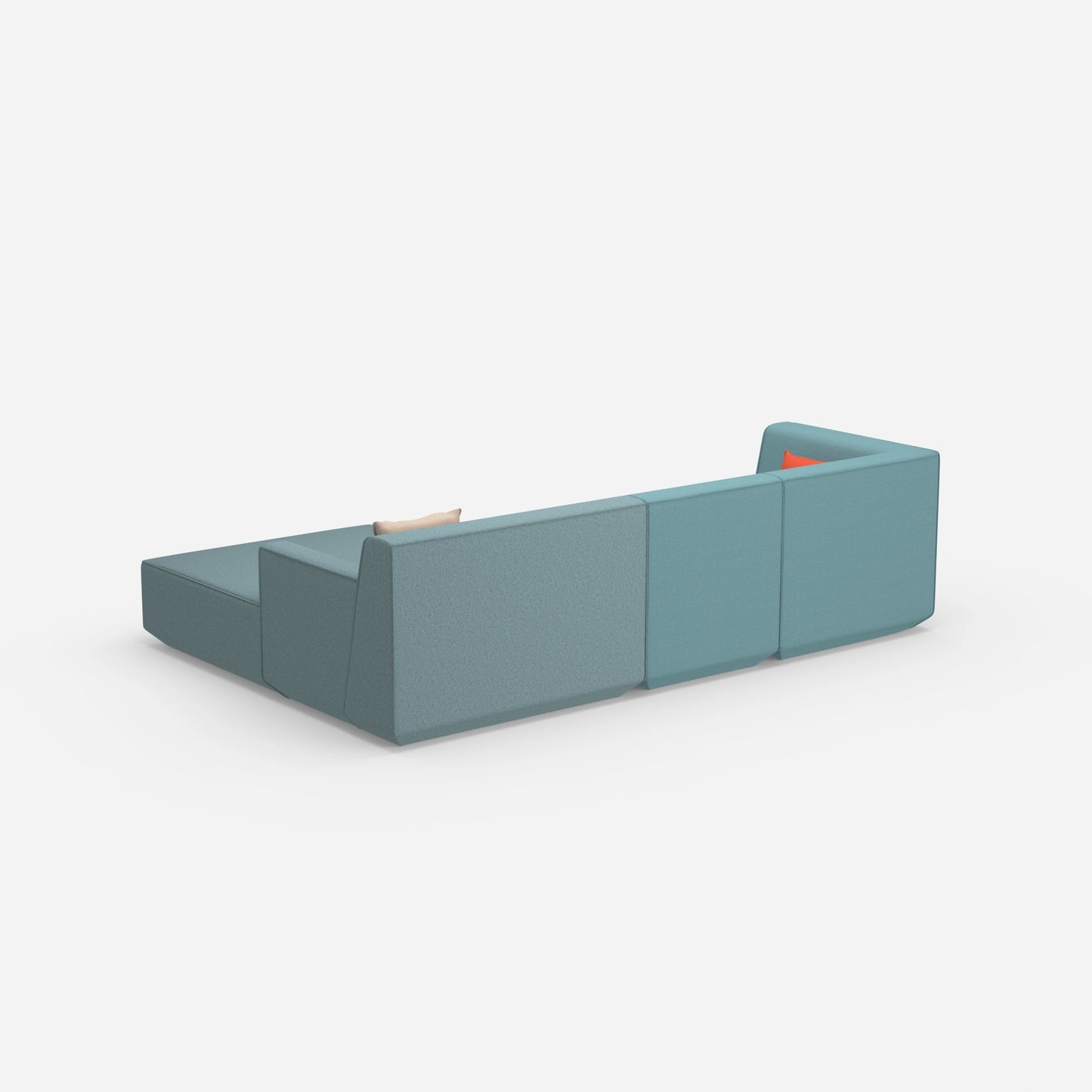 Modulares 3er Sofa mit Ottomane von hinten