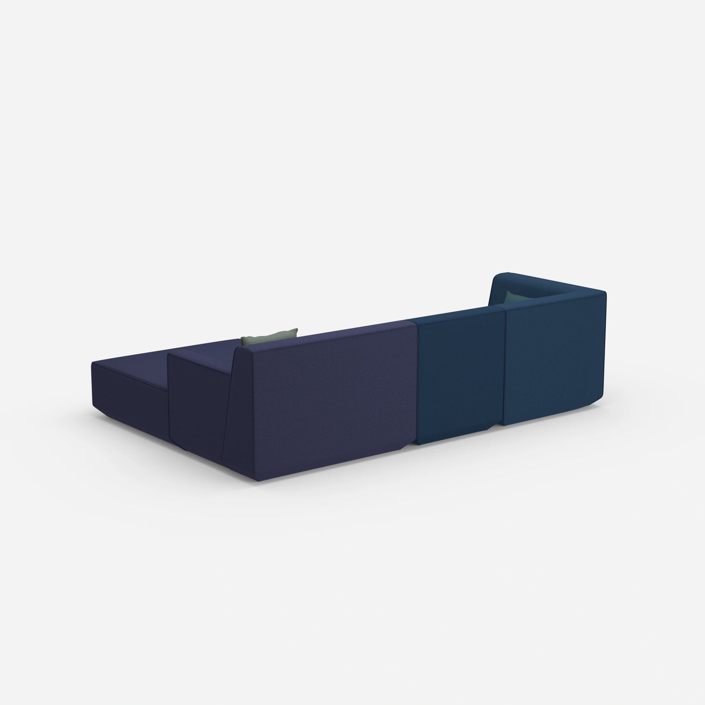 Modulares 3er Sofa mit Ottomane von hinten