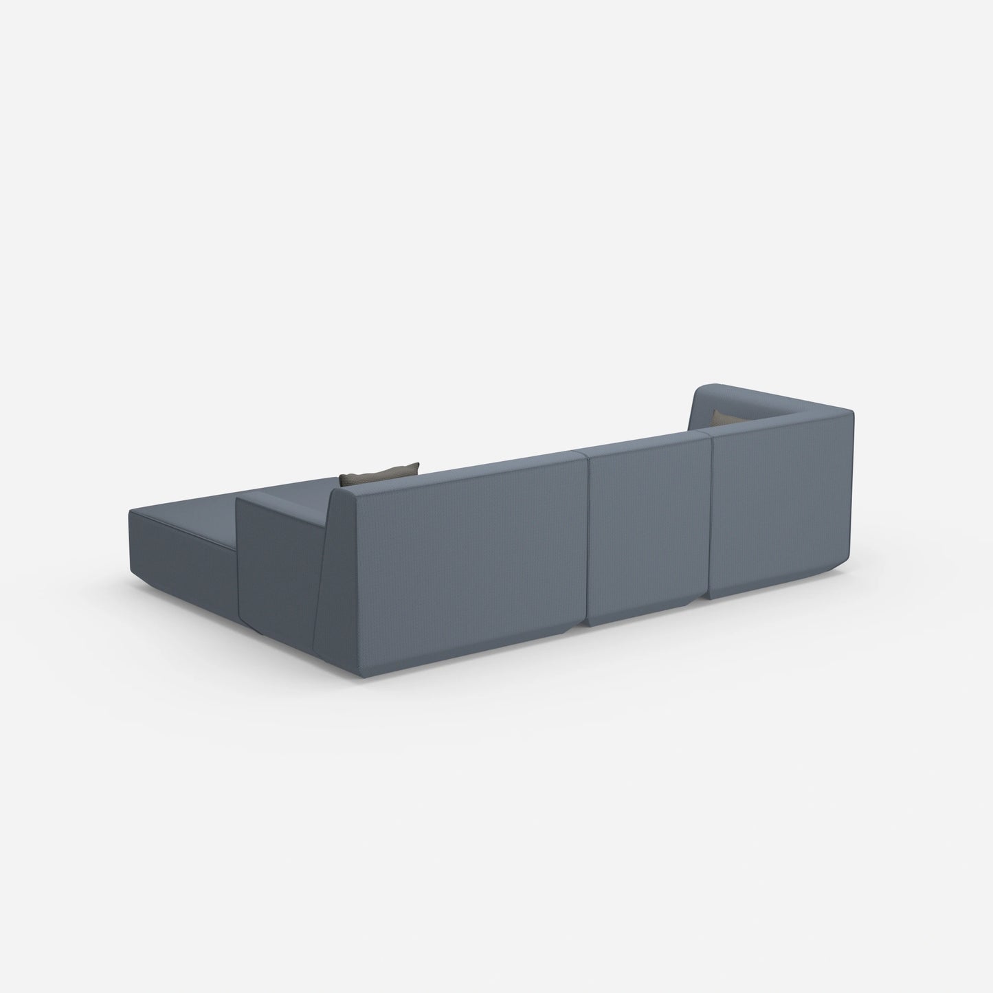 Modulares 3er Sofa mit Ottomane von hinten