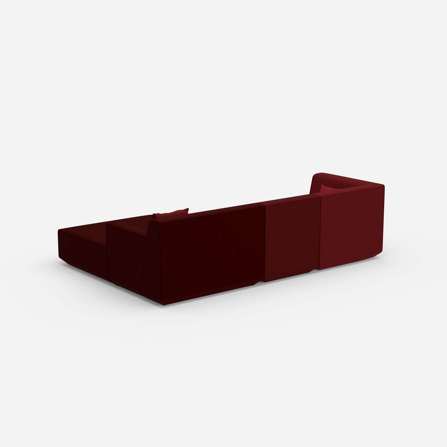 Modulares 3er Sofa mit Ottomane von hinten