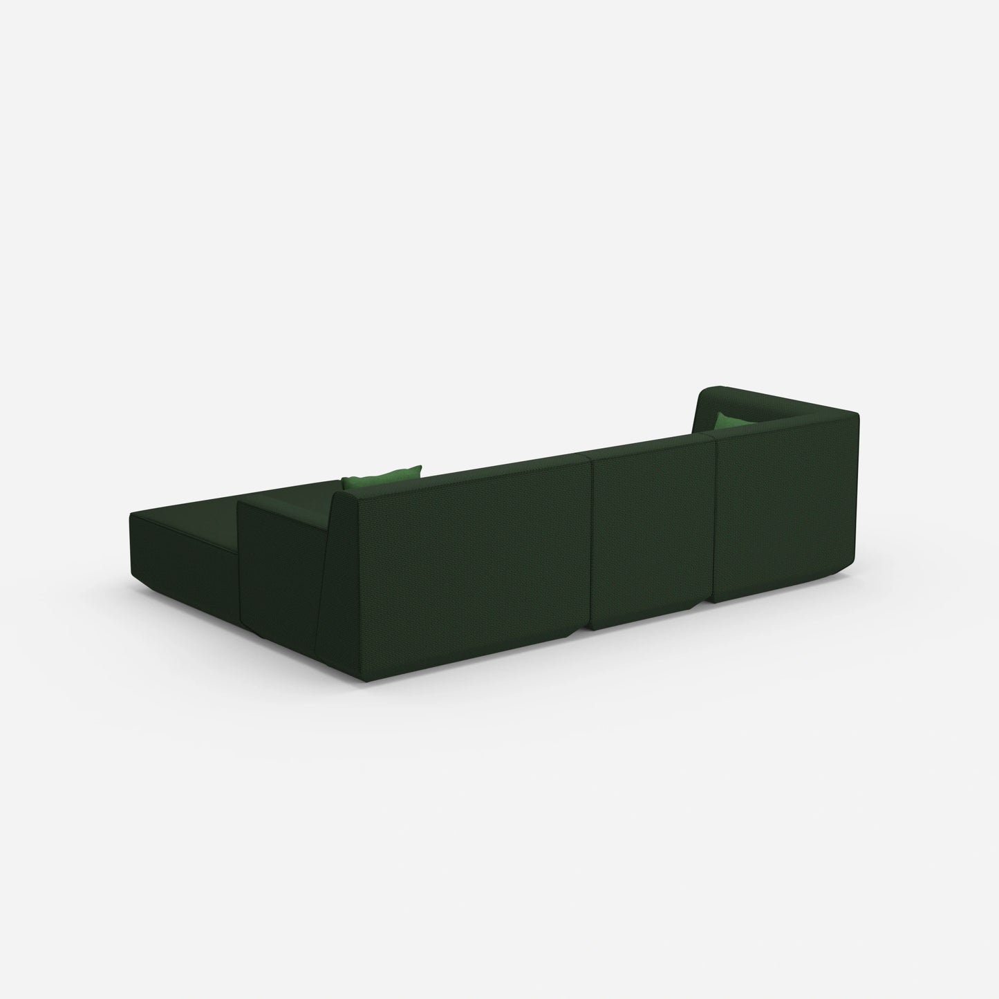 Modulares 3er Sofa mit Ottomane von hinten