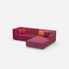Modulares 3er Sofa mit Ottomane von der Seite